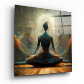 Meditation Glass Wall Art  || Designer Collection.
